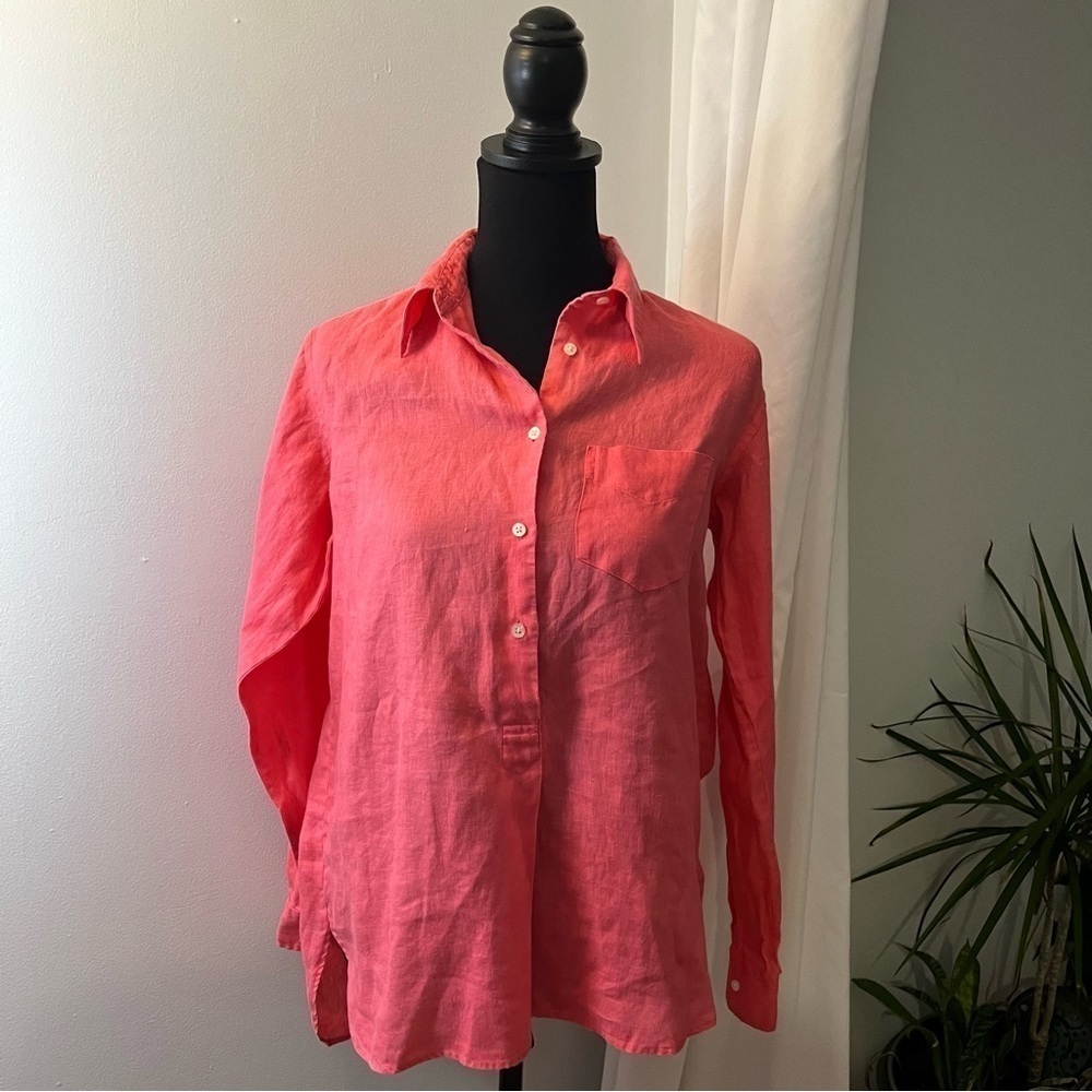 Lauren Ralph Lauren Pink Linen Shirt, Size XS